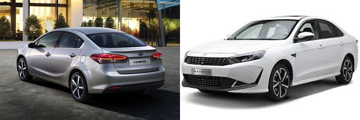 در تصویر مقایسه نمای بیرونی سراتو و ریسپکت را مشاهده میکنید لوازم یدکی ریسپکت را از شاپ یدکی خریداری کنید