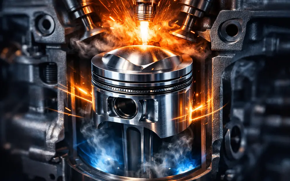 قدرت واقعی موتور از اینجا شروع می‌شود؛ پیستون‌های تقویتی تراکمی و بهینه تراکمی